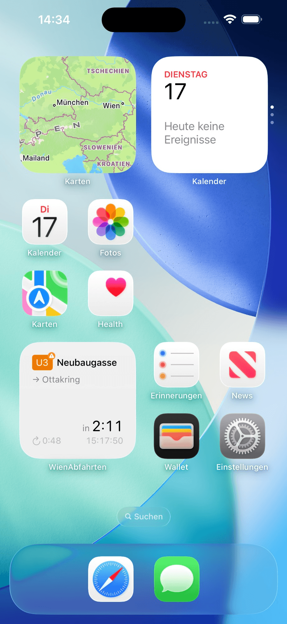 Widget auf dem Homescreen