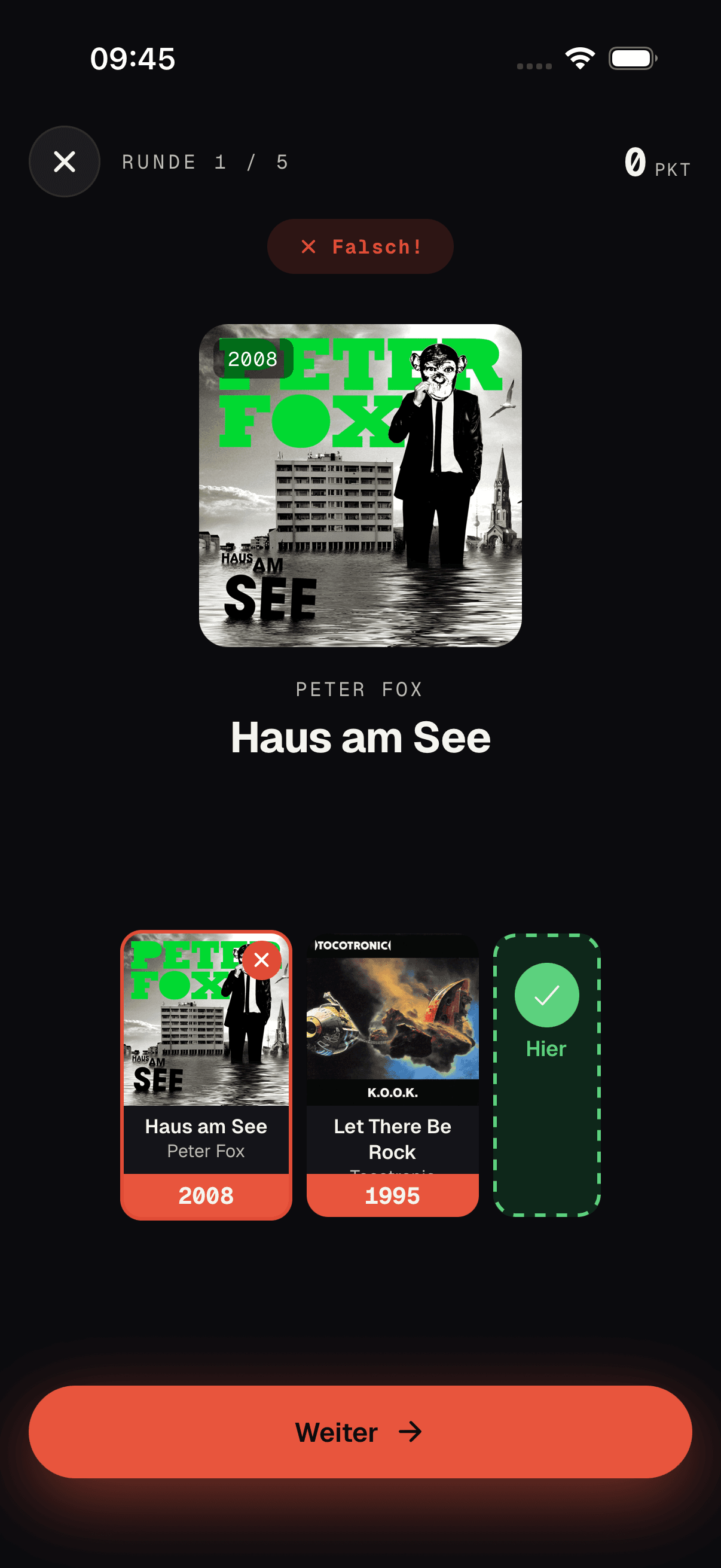 DropBeat Timeline-Variante: Song nach Erscheinungsjahr einordnen