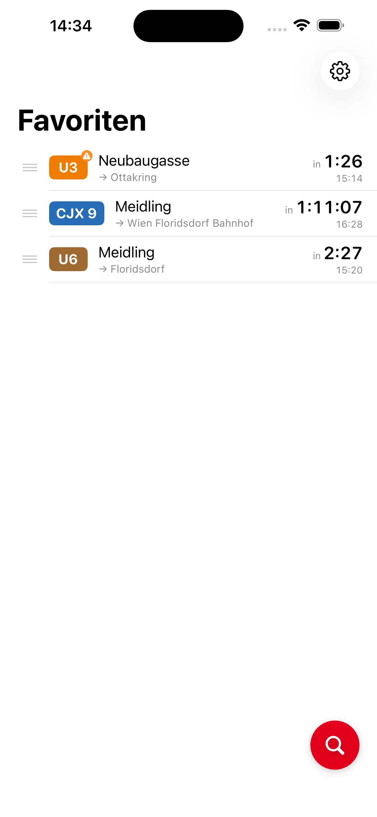 Favoriten-Ansicht